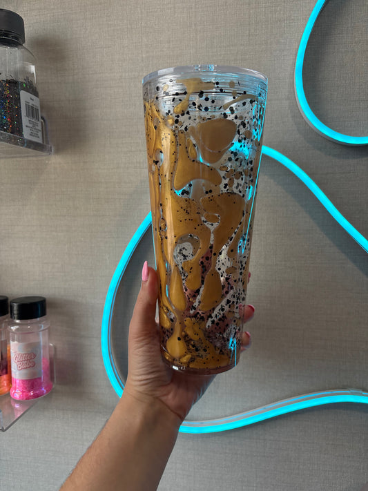 24oz Metalic Gold Lava w/ Black Glitter