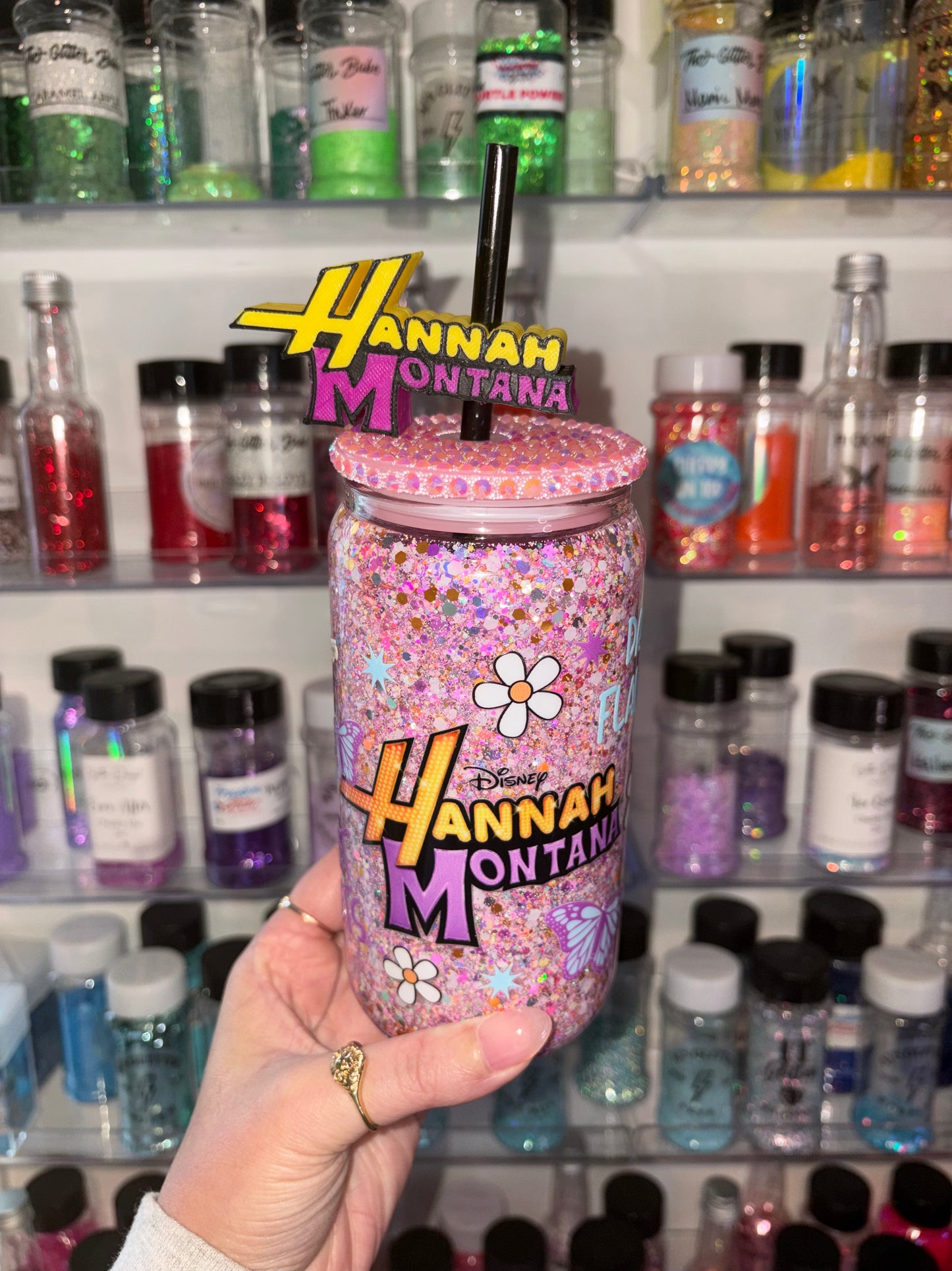 Hannah 16oz Glass w/ Straw topper