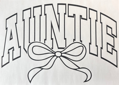 Auntie - Black Outline- DTF Transfer